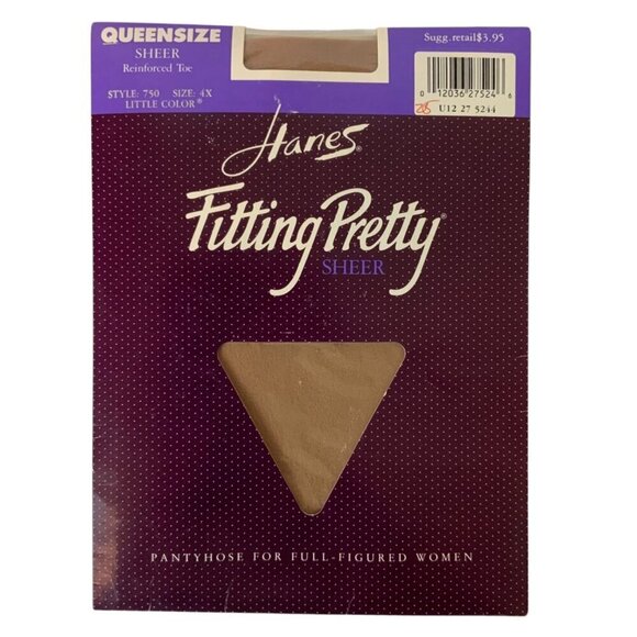 Hanes Fitting Pretty Silky Sheer Pantyhose Reinforced Toe Size 4X Little Color - Picture 1 of 3